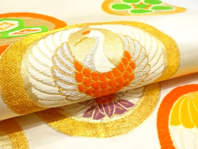  アンティーク　家紋模様織り出し子供帯（材料）